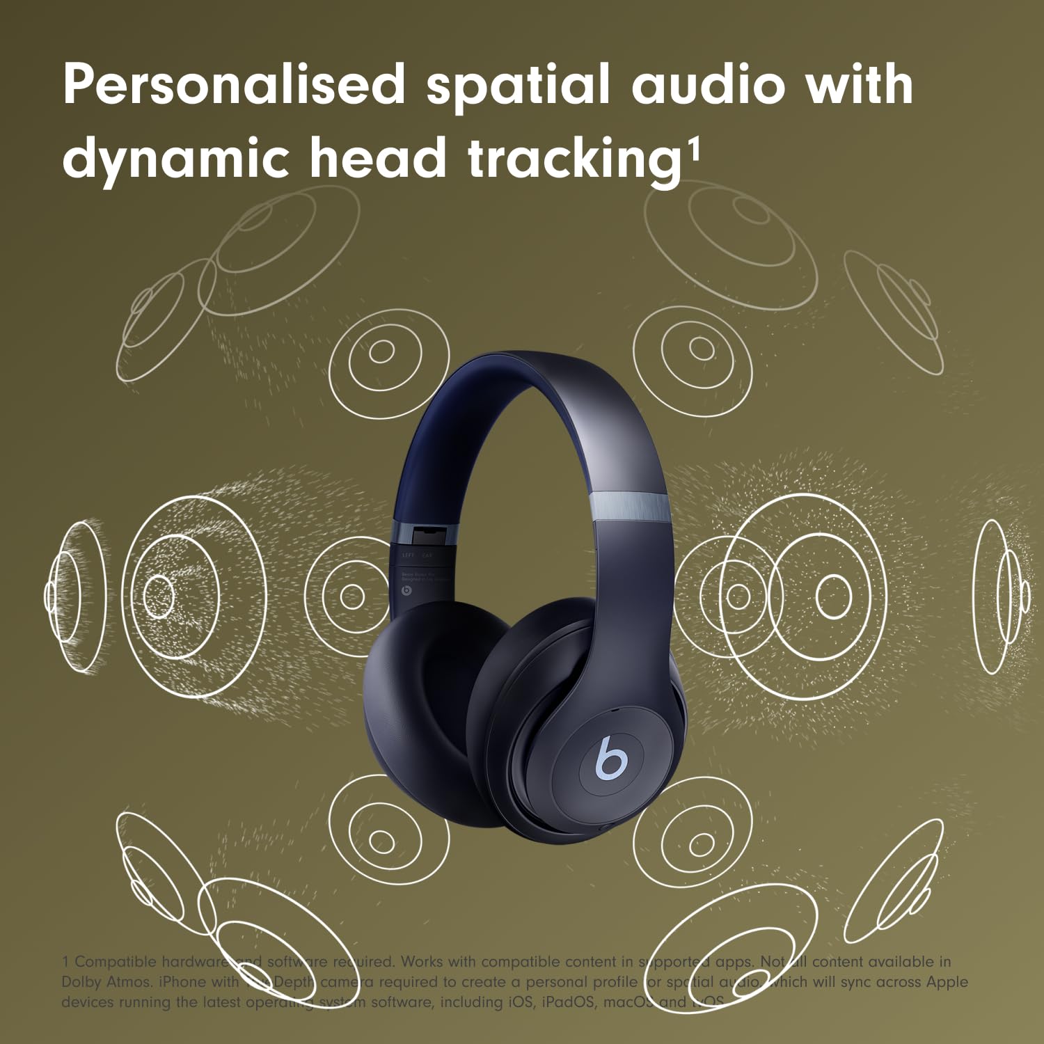 Beats Studio Pro Wireless Bluetooth Noise Cancelling Headphones with Personalized Spatial Audio, USB-C Lossless, 40H Battery - Compatible with Apple & Android (Navy) - Perfect for Travel, Workouts & Home Entertainment