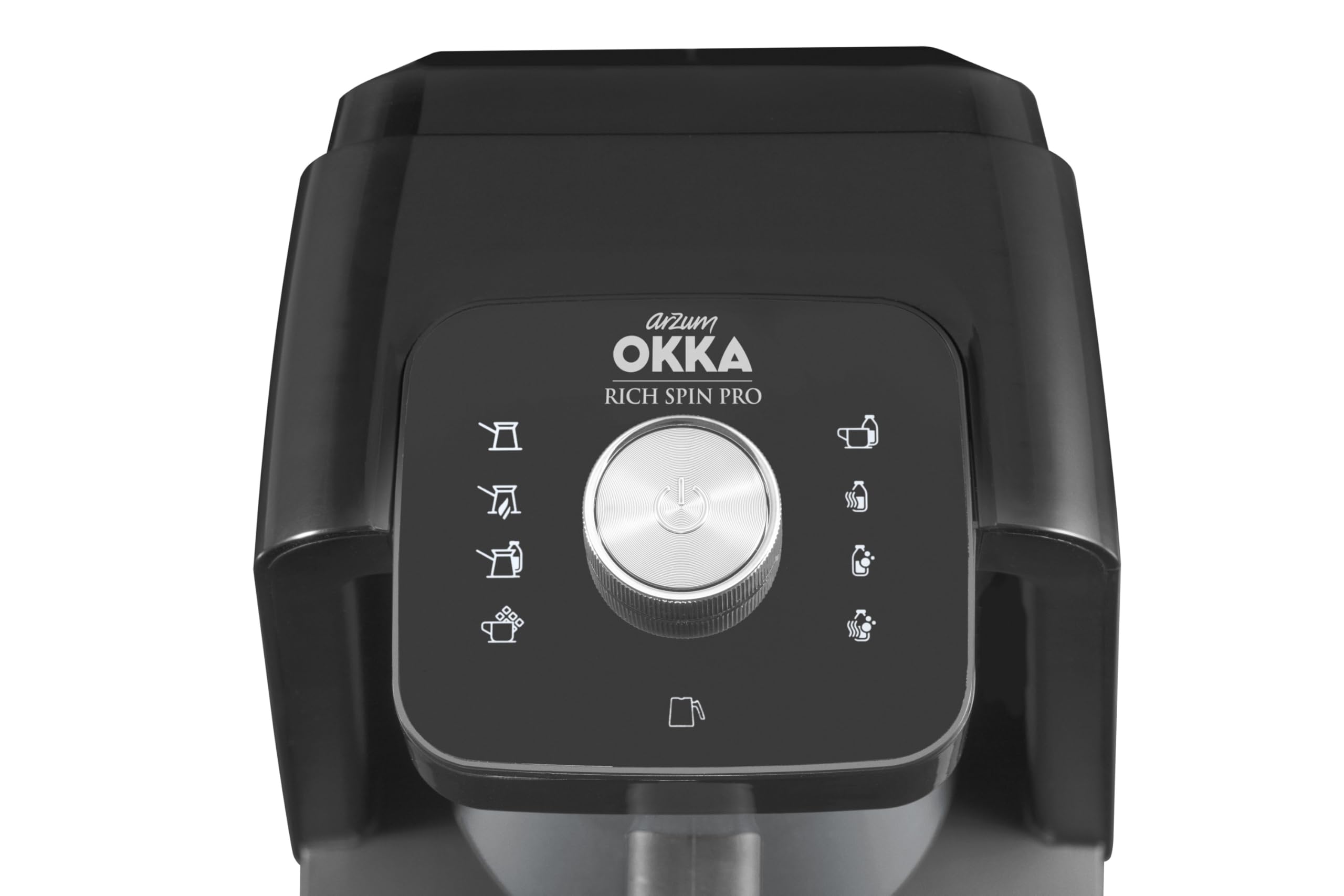 Arzum Okka Rich Spin Pro Turkish Coffee Maker & Milk Frother - 120V Electric Hot Beverage Machine with Stainless Steel Pot (5 Cups Capacity) - Perfect for Home, Office & Cafe Use