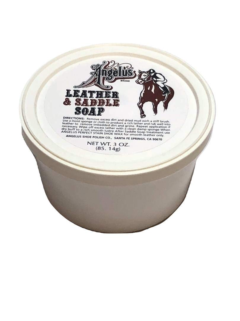 Angelus Saddle Soap Leather Cleaner & Conditioner - 3 Oz Paste for Boots, Shoes, Bags, Luggage | Deep Cleans, Softens & Protects Leather | Ideal for Riding Gear, Work Boots & Leather Accessories