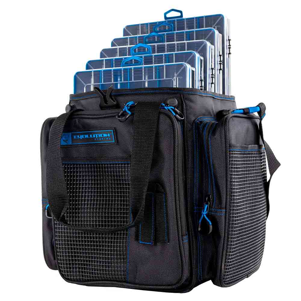 Evolution Outdoor 3700 Vertical Drift Series Topless Tackle Bag - Waterproof Fishing Gear Organizer for Bass, Trout & Saltwater - Perfect for Boat, Kayak & Shore Fishing Adventures