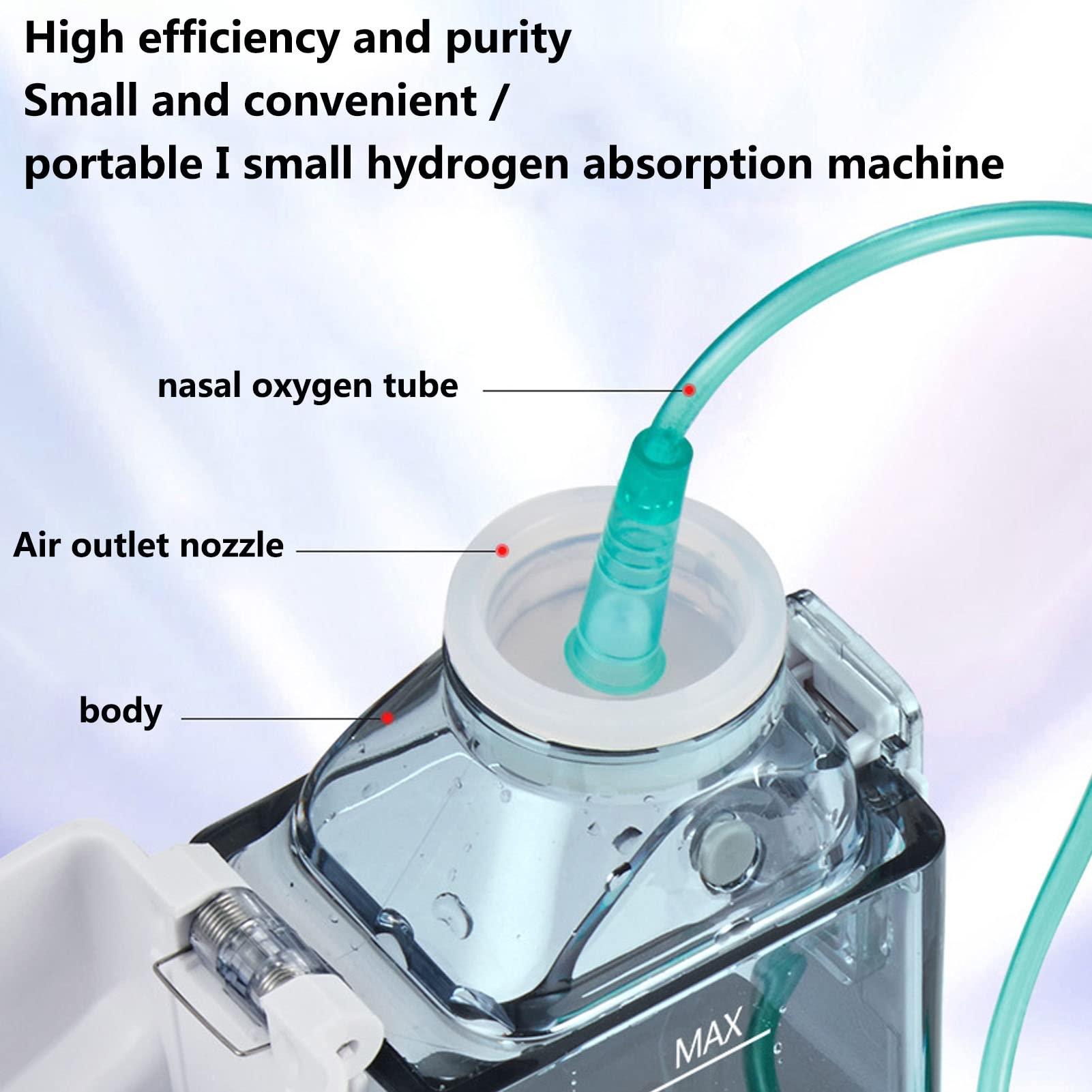 Portable Hydrogen Water Bottle Generator with Inhaler - PEM & SPE Technology for 1500-3000PPB Hydrogen Rich Water (350ml) - Perfect for Travel, Gym & Daily Hydration