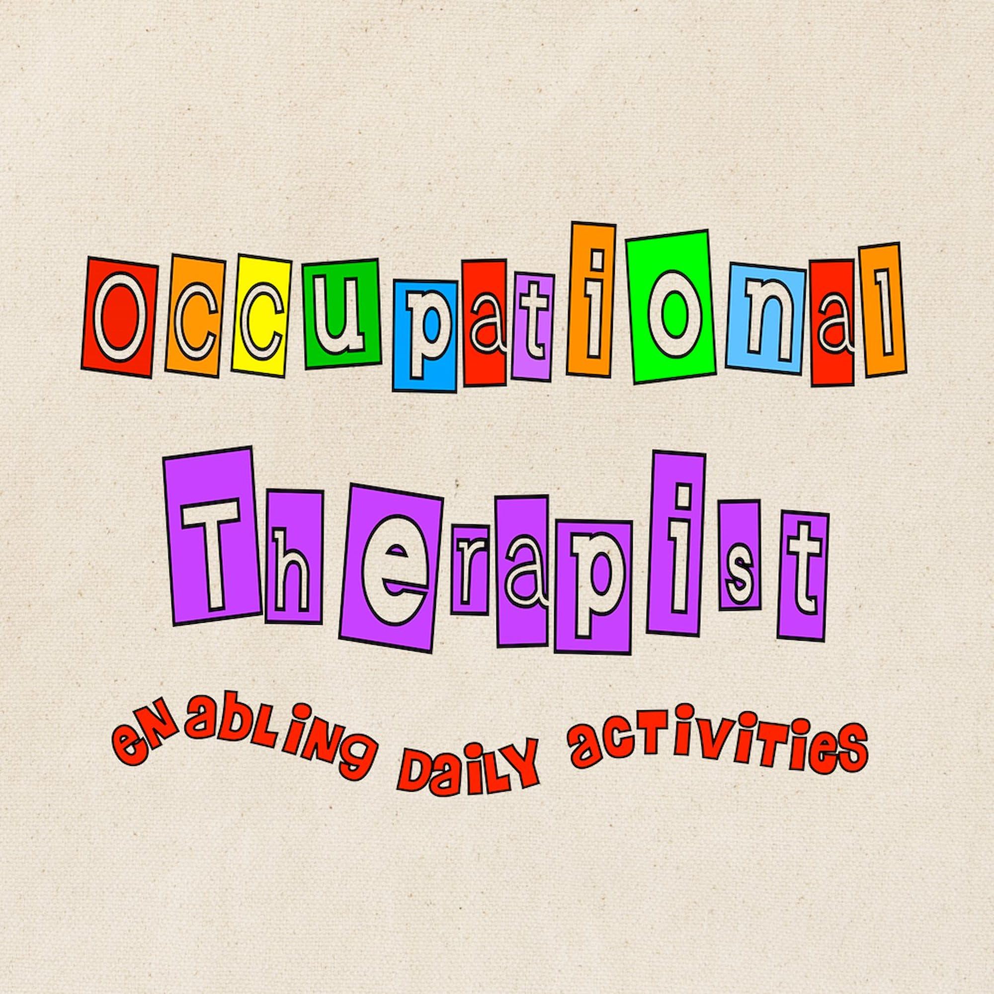 Occupational Therapy Tote Bag - Natural Canvas Reusable Shopping Bag for Therapists & Students - Perfect for Work, School & Grocery Shopping