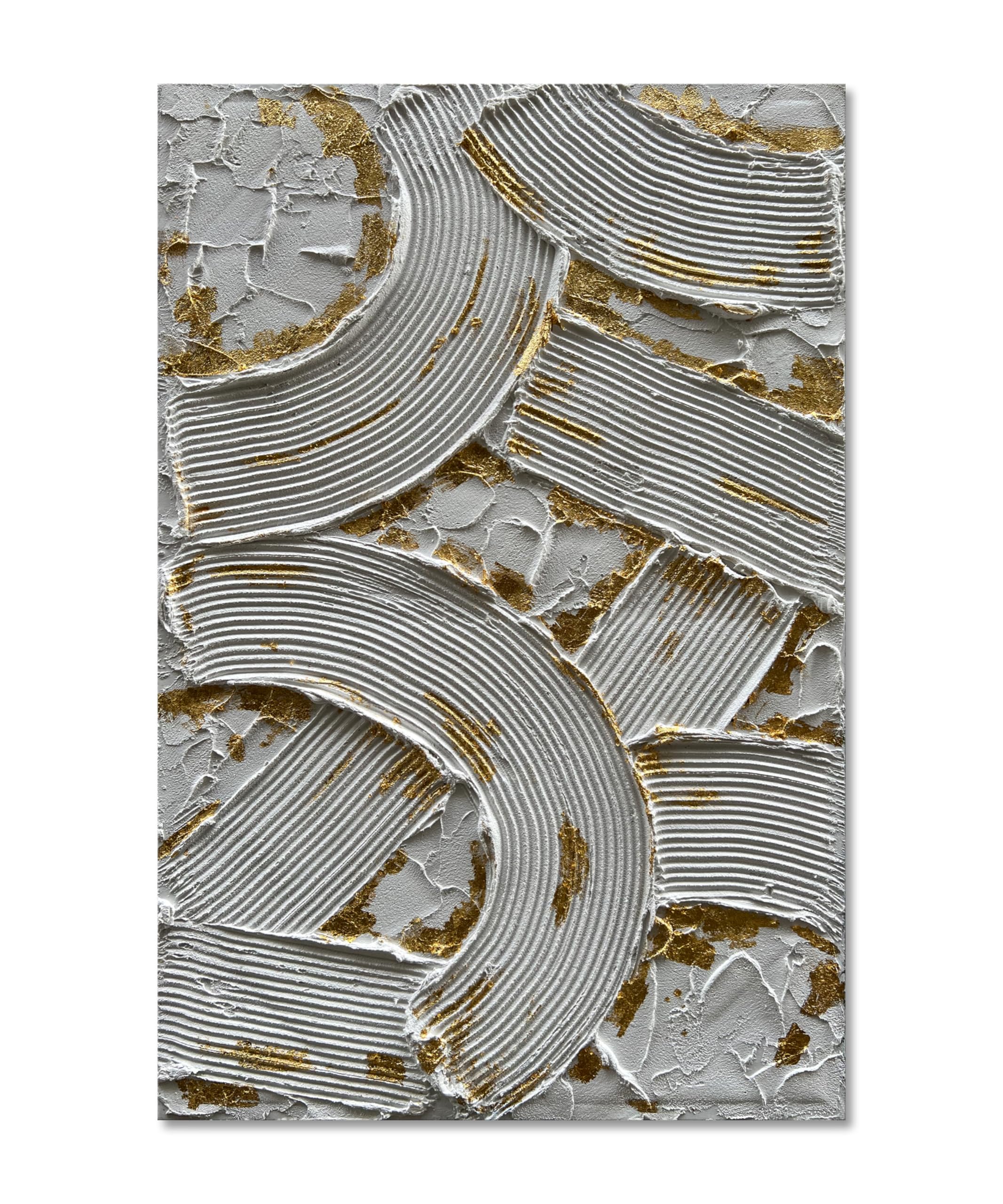 Modern Abstract Grey and Gold Oil Painting - Hand Painted Textured Wall Art for Living Room Decor - 45x30 Inches Home Decoration | Perfect for Contemporary Interior Design & Office Wall Decor