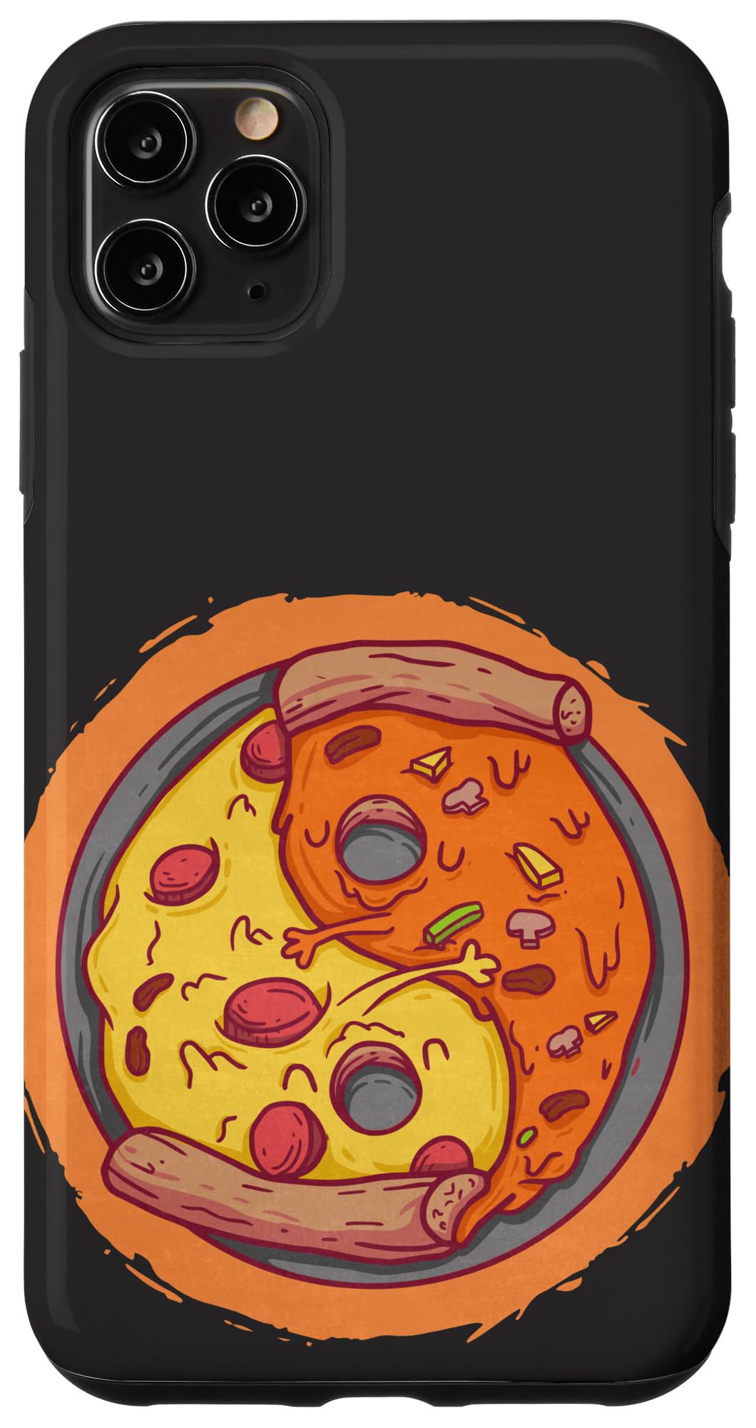iPhone 11 Pro Max Pizza Yin Yang Case - Cute Food Themed Protective Phone Cover for Apple iPhone 11 Pro Max - Perfect for Pizza Lovers, Unique Gift Idea & Everyday Use