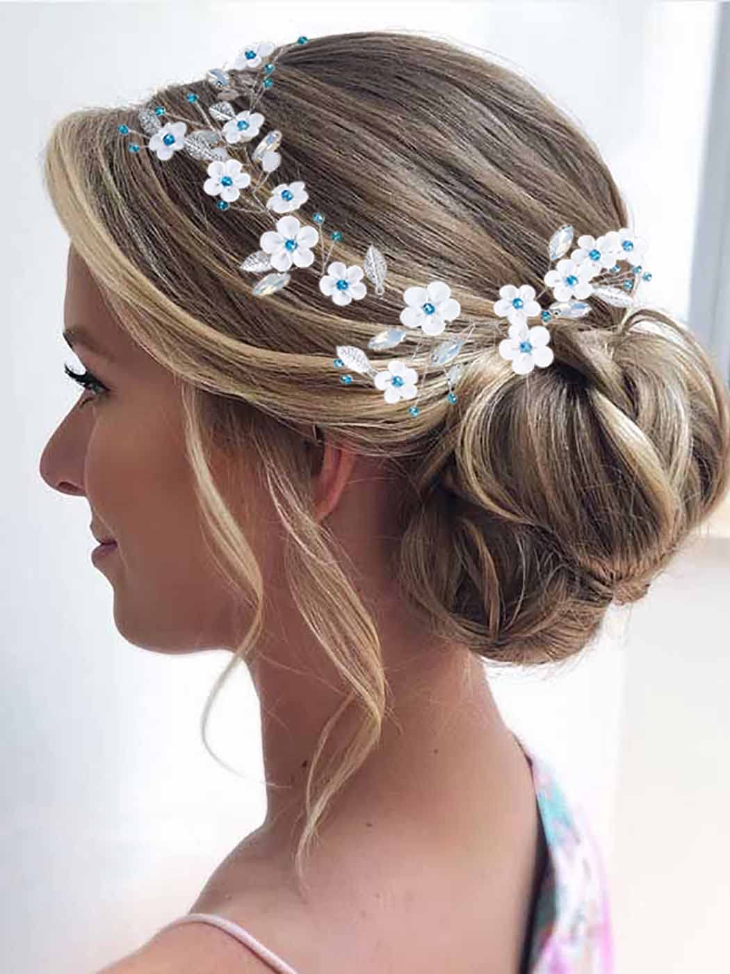 Elegant Bridal Hair Vine - Wedding Flower Hair Piece for Bride, Women's Wedding Hair Accessories | Perfect for Bridal Showers, Weddings, and Special Occasions