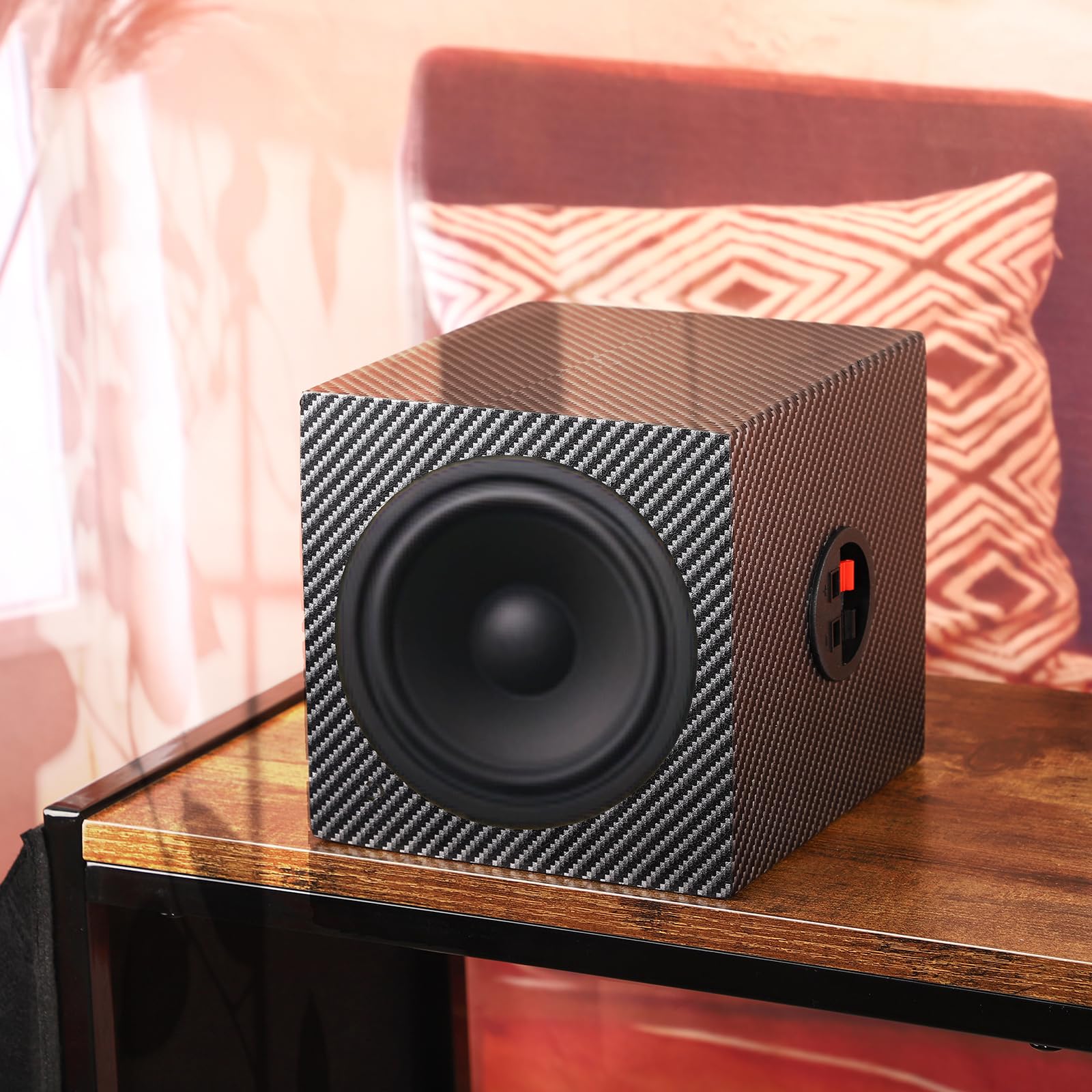 6.5 Inch Wooden Car Speaker Enclosures - Premium Sound-Absorbing Cotton & Spiked Pads for Enhanced Audio - Perfect for Home Theater & Vehicle Sound Systems - American-Made Car Audio Cabinets for Superior Sound Quality