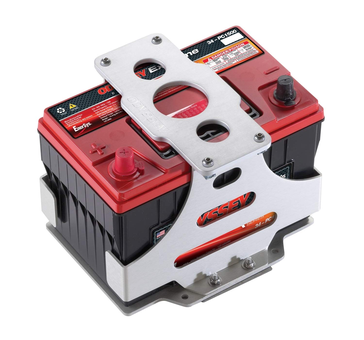 Odyssey Batteries HK-PC1500 Battery Hold Down Kit - Secure Battery Mounting for Cars, Trucks & Marine Vehicles - Heavy-Duty Clamp & Hardware Set for Optimal Performance