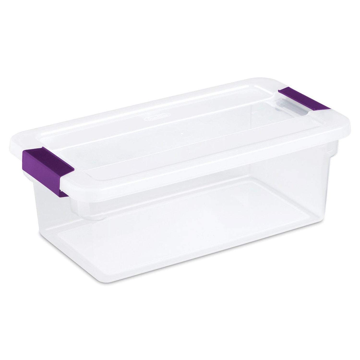 Sterilite 66 Quart (6 Pack) & 6 Quart (12 Pack) Clear Plastic Storage Bins with Latching Lids - Stackable Organizing Containers for Closet, Garage, Basement & Home Organization | Space Saving Solution for Toys, Clothes & Seasonal Items