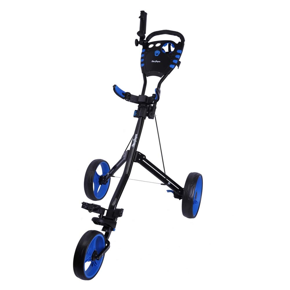 MacGregor Golf VIP 3 Wheel Push Cart - Lightweight Golf Trolley with Easy Fold Design | Perfect for Walking Golfers on Courses & Practice Rounds