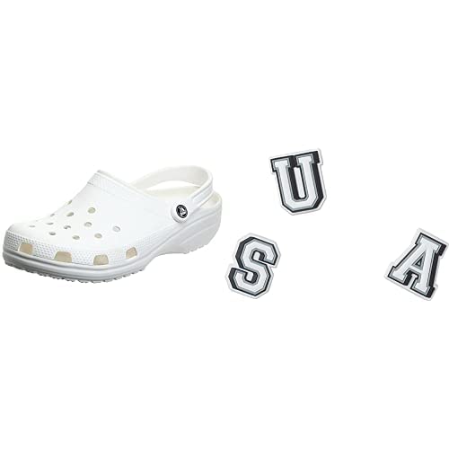 Crocs Classic Clogs for Men & Women with 3-Pack Jibbitz Charms - Comfortable Slip-On Shoes for Casual Wear, Work, and Outdoor Activities