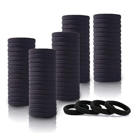 Ezume® 30PCS Black Hair Ties for Women & Girls - Seamless Thick Elastic Hair Bands, No Damage Ponytail Holders for Daily Use, Workouts & Sports (Black)