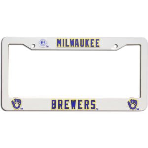 MLB Milwaukee Brewers Plastic License Plate Frame - White | Officially Licensed Car Accessory for Baseball Fans | Perfect for Tailgating & Game Day