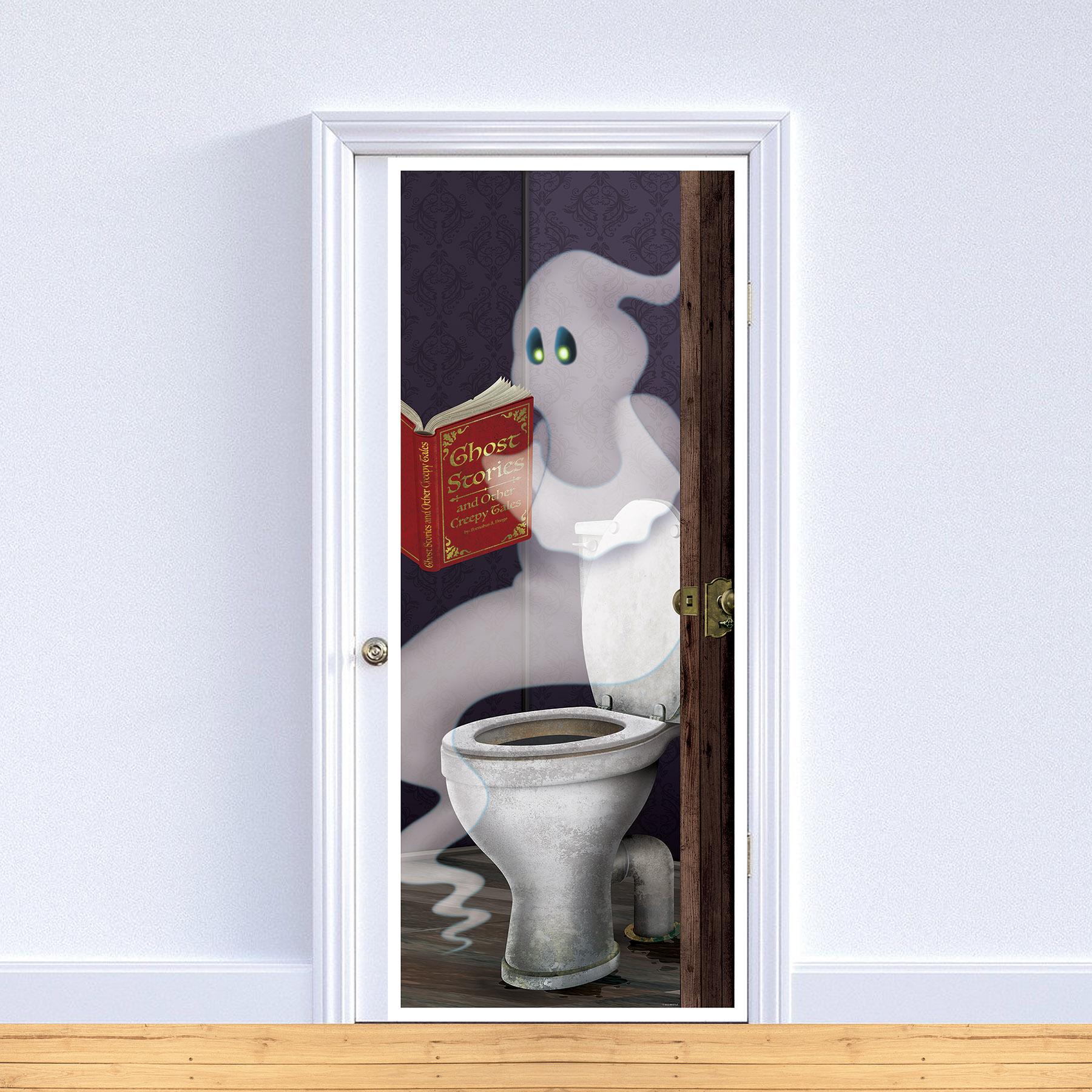 12 Pack Beistle Halloween Ghost Restroom Door Cover - Spooky Decor for Bathroom, Party & Haunted House - Perfect for Halloween Decorations & Scary Party Supplies