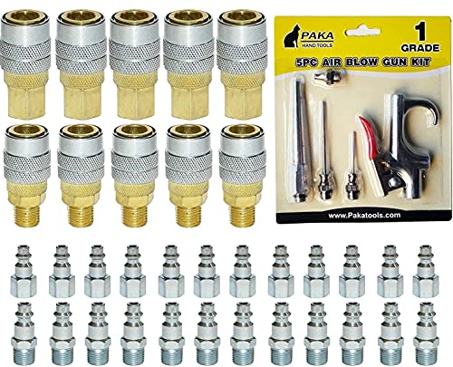 39-Piece Heavy Duty Brass & Steel Quick Coupler Set - 1/4