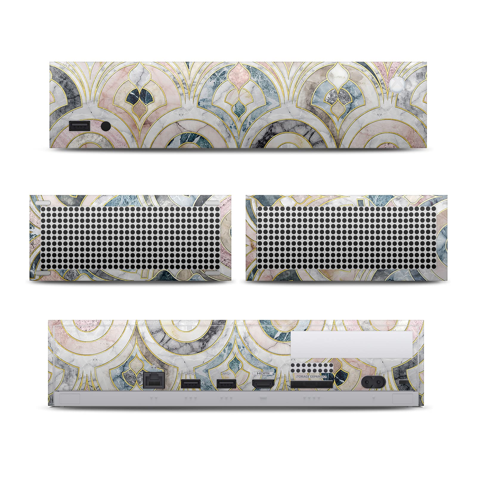 Head Case Designs Official Micklyn Le Feuvre Art Deco Tile Soft Pastel Vinyl Skin Sticker for Xbox Series S Console & Controller Bundle - Perfect for Gaming, Customization & Protection