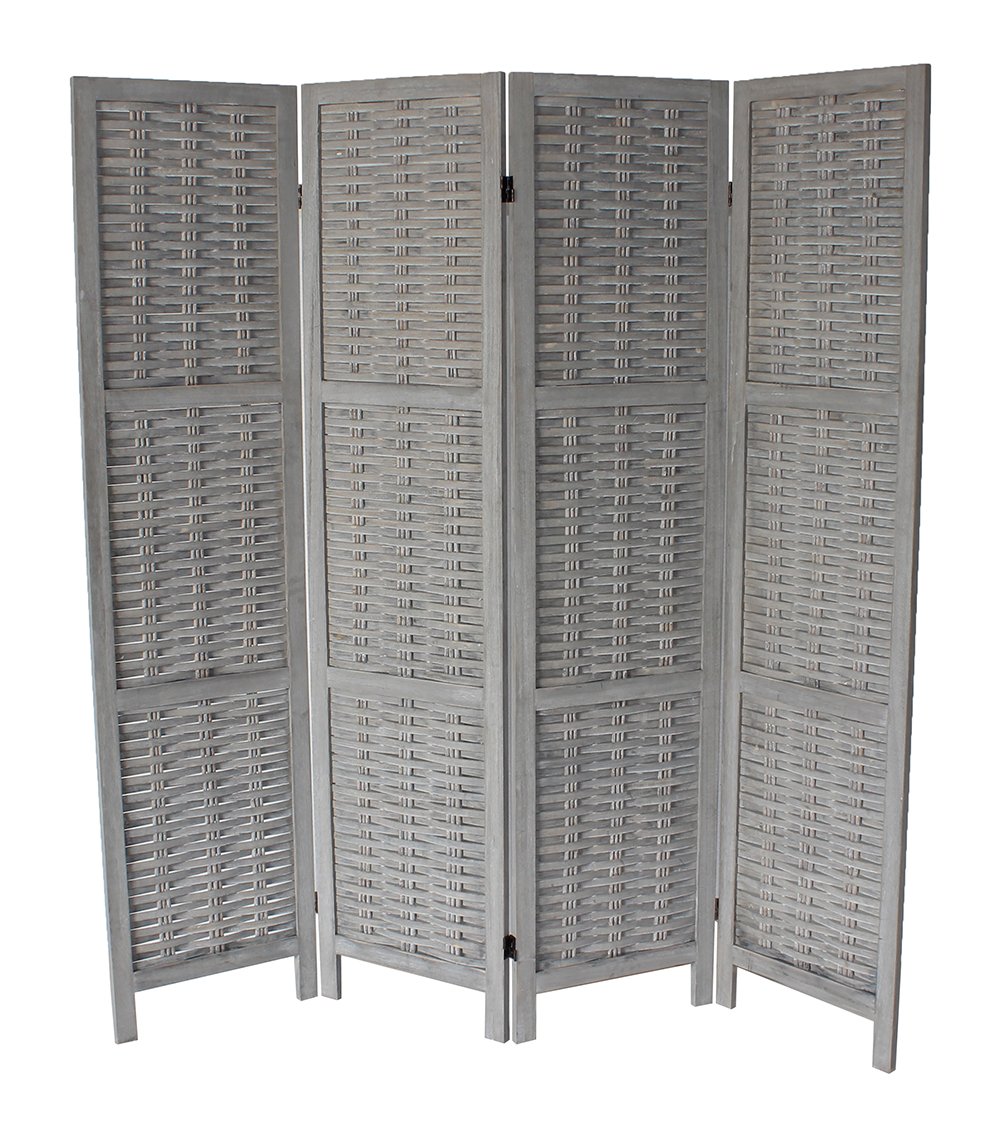 Cole Standard 4-Panel Folding Room Divider Screen - Privacy Partition for Home & Office - Lightweight Gray Fabric Panel - Perfect for Dorm, Studio, or Workspace Separation