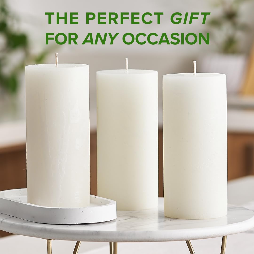 Simply Soson Peppermint Scented Candles - Set of 3 Ivory Pillar Candles (3x6 inches) | Aromatherapy Gifts for Women, Home Fragrance & Relaxation | Perfect for Living Room, Bedroom, Spa & Meditation Spaces