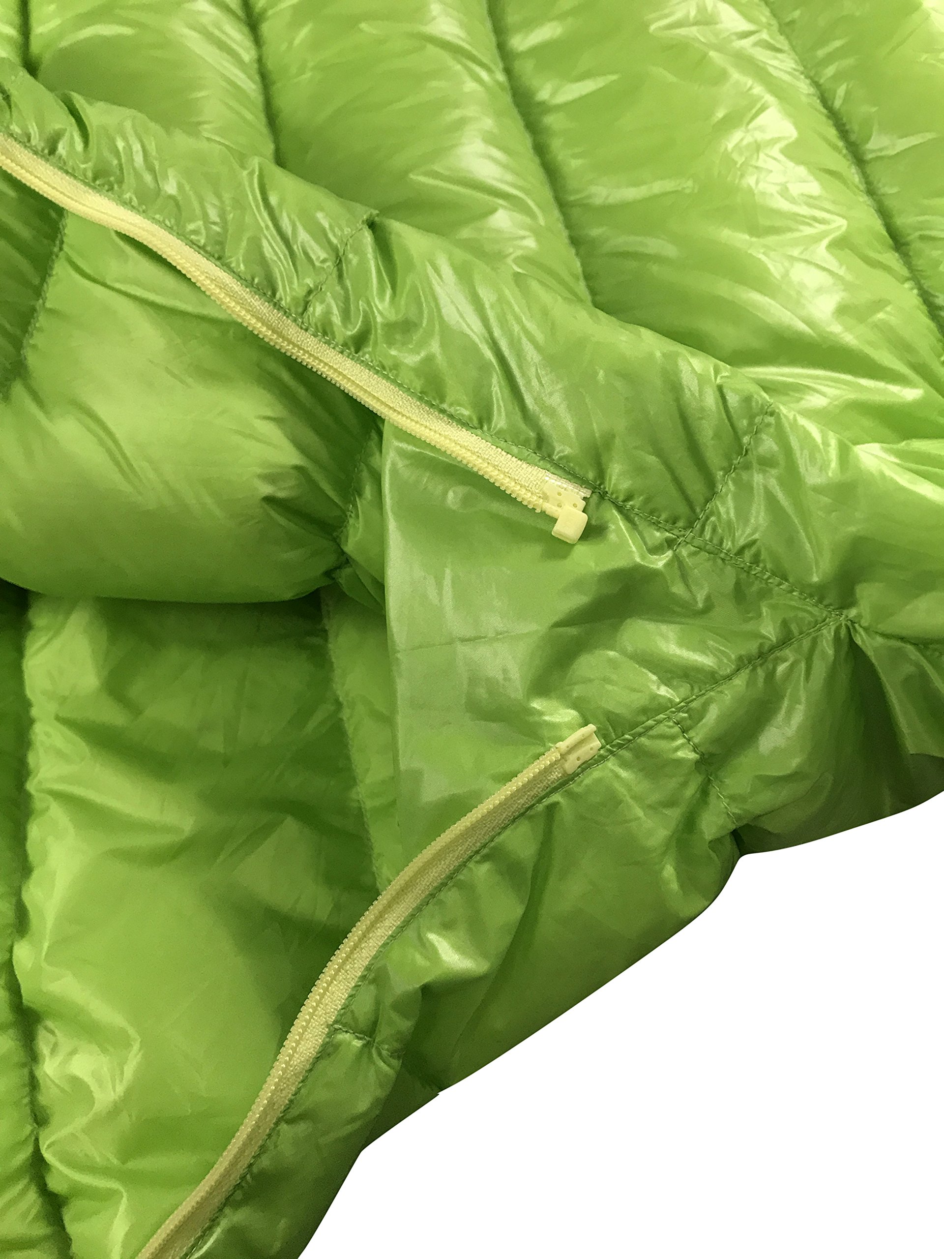Ultralight 6 Degree 800FP Goose Down Sleeping Bag for Backpacking, Camping & Hiking - Compact & Warm for Men & Women (Green, Regular) - Perfect for Cold Weather Adventures & Outdoor Survival Gear