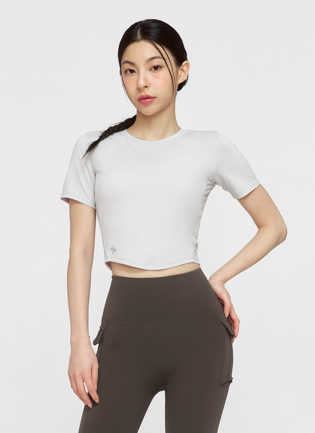 1+1 Ice Scent Crop Short Sleeve T-Shirt for Women - Cool & Fresh Summer Top for Casual Wear, Gym, and Outdoor Activities