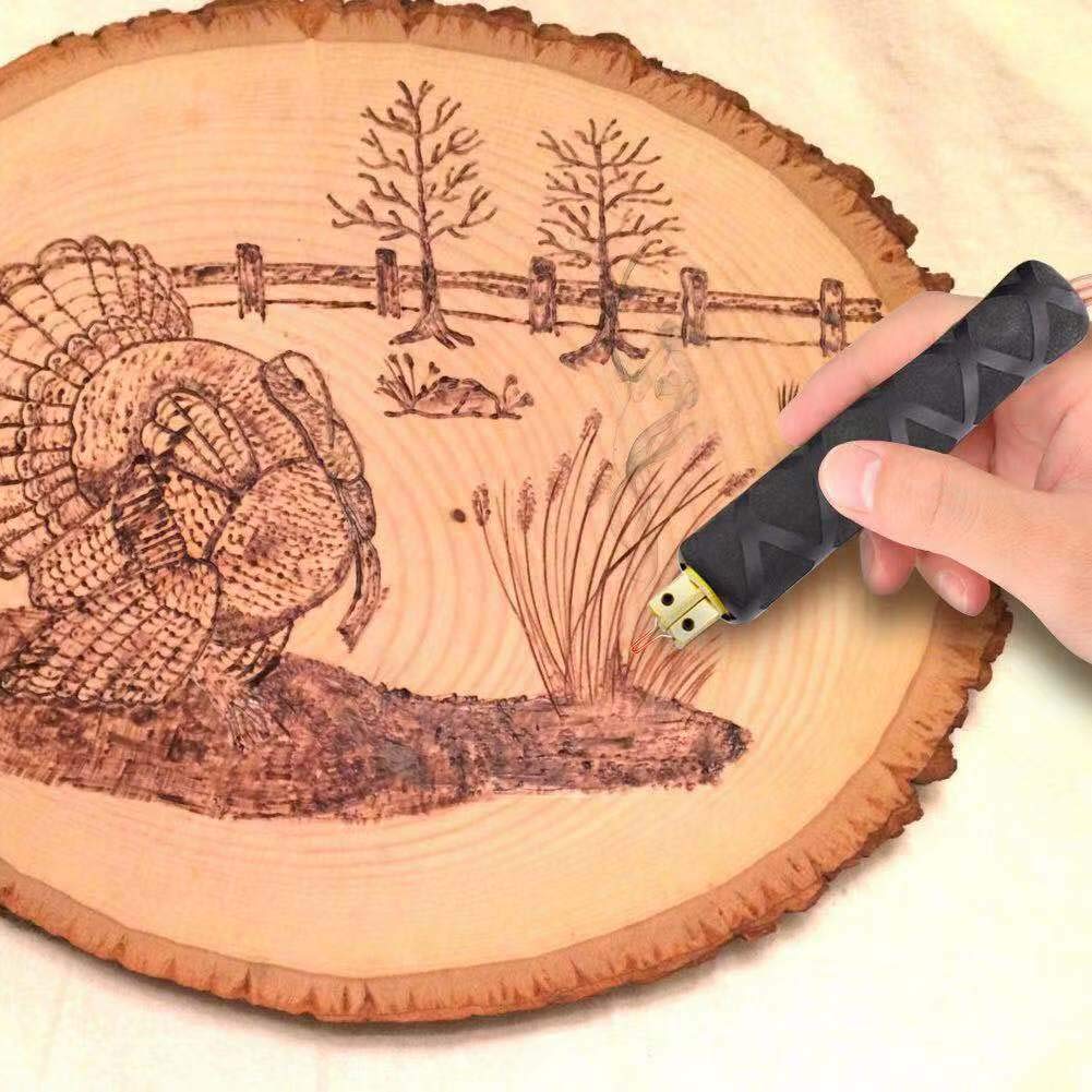 Professional Wood Burning Kit - 110V Dual Pen Pyrography Machine with Digital Temperature Control & 20 Tips - Perfect for Wood, Leather, Gourd Crafts - DIY Art, Home Decor, Gift Making