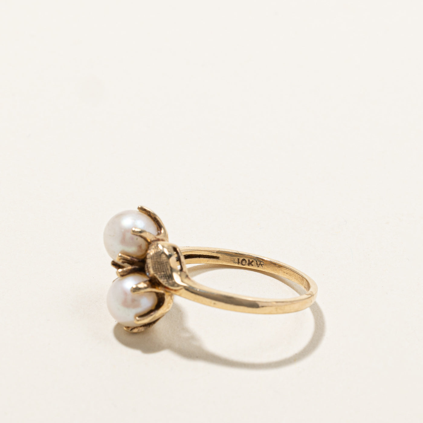 Bypass Pearl Ring for Women - Size 6.5 - Elegant Stackable Jewelry for Wedding, Anniversary & Special Occasions