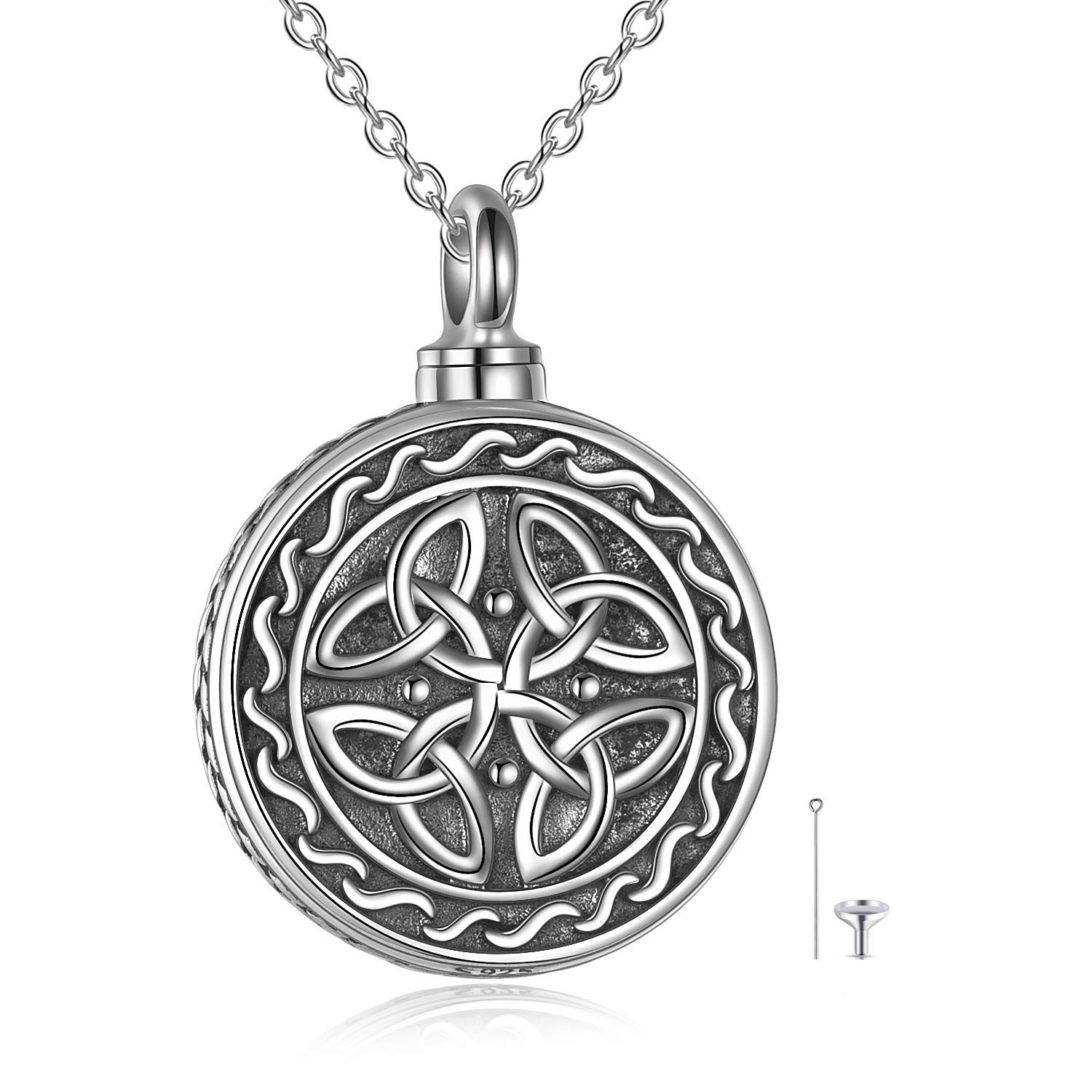 Celtic Knot Urn Necklace for Ashes - 925 Sterling Silver Heart Pendant Cremation Jewelry | Memorial Keepsake Necklace for Women | Irish Sympathy Gift for Her | Perfect for Funeral, Remembrance & Special Occasions