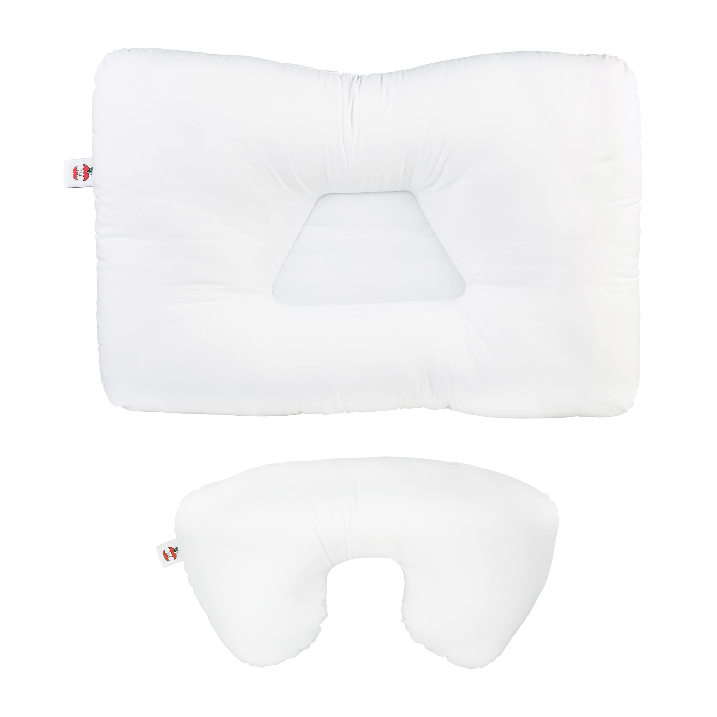 Tri-Core Cervical Support Pillow & Travel Neck Pillow Combo - Standard Firm Full Size Orthopedic Pillow for Neck Pain Relief - Perfect for Sleeping, Traveling, and Office Use