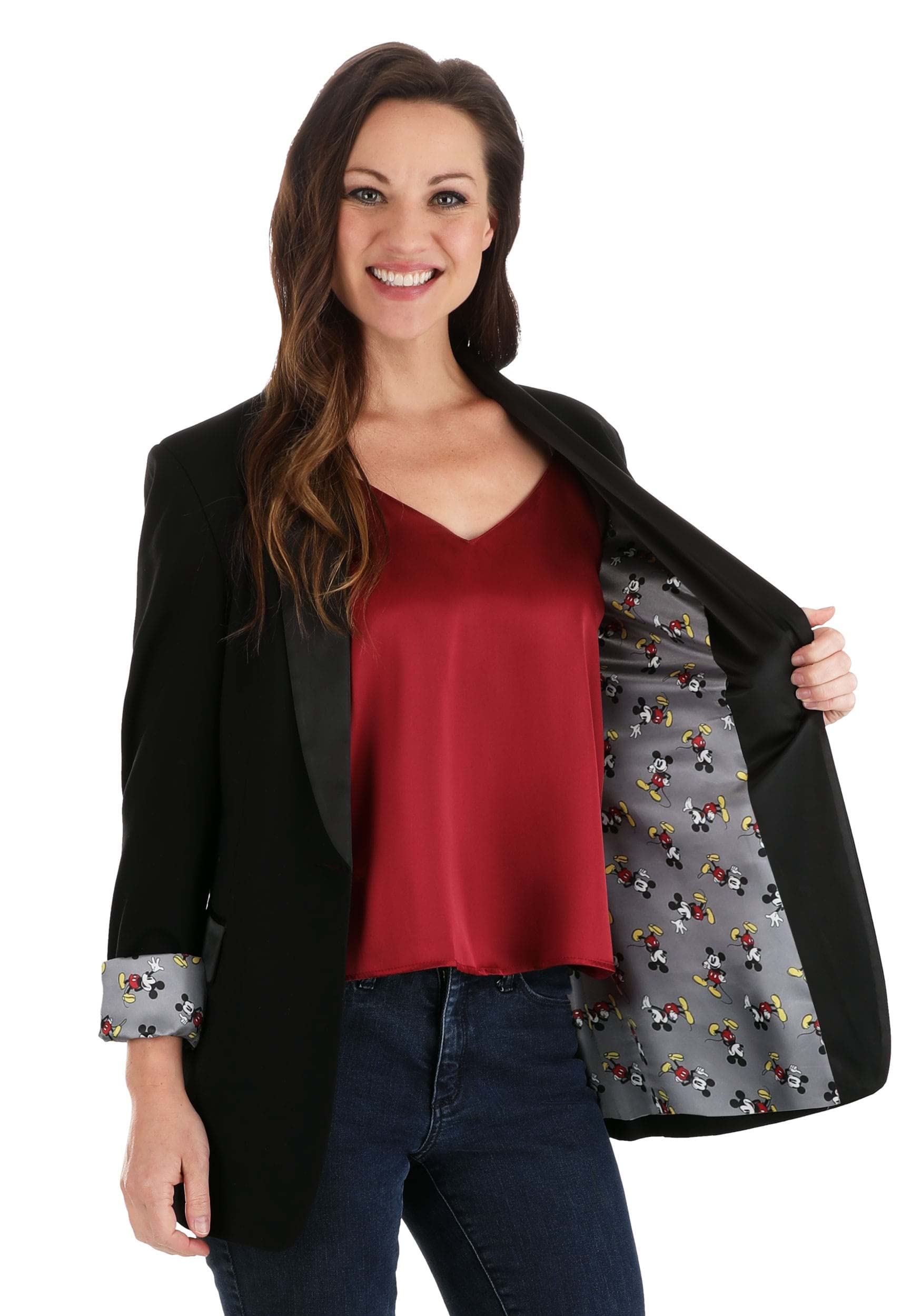 Disney Mickey Mouse Women's Blazer Jacket - Stylish Casual & Office Wear for Women - Perfect for Work, Parties, and Everyday Outfits