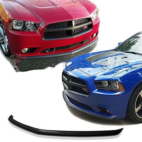 Dodge Charger Sedan 2011-2014 Front Lower Bumper Lip Spoiler Splitter - Unpainted Black PU Body Kit Replacement - Enhances Aerodynamics & Style for Street Racing & Car Shows