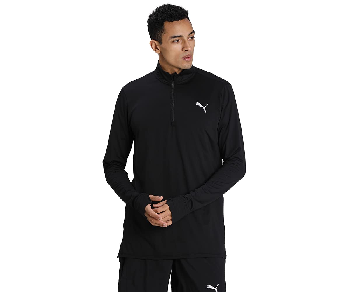 PUMA Men's Run Favourite 1/4 Zip Running Shirt - Lightweight Performance Track Top for Jogging & Gym Workouts - Black Athletic Wear for Fitness Training & Outdoor Sports