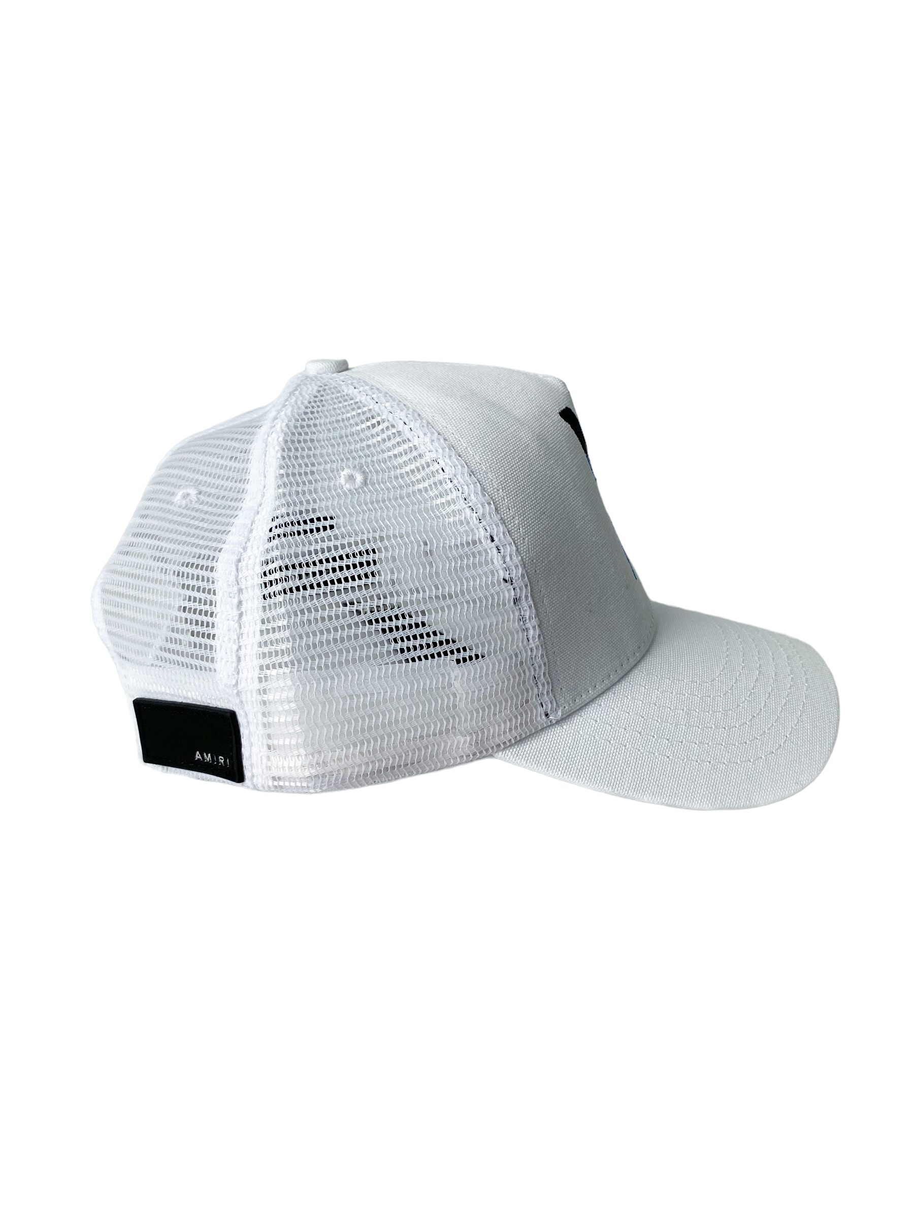 Amiri White MA Logo Paint Drip Trucker Hat - Stylish Baseball Cap for Men & Women - Perfect for Streetwear, Casual Outfits & Summer Fashion