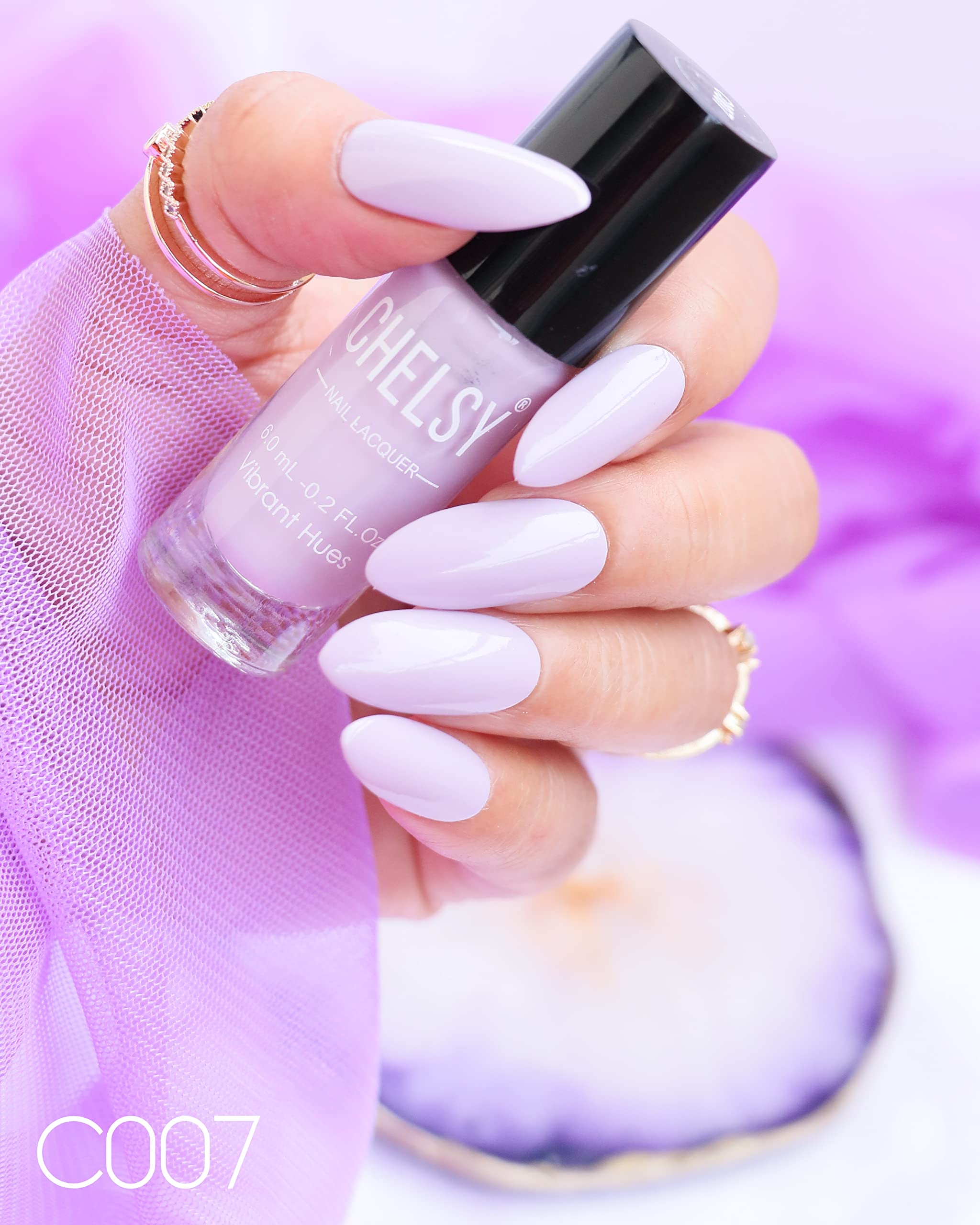 Chelsy Glossy Nail Polish Set - 6 Pastel Colors (6ml Each) | Long-Lasting, Non-Toxic Nail Enamel for Manicure & Pedicure | Perfect for Spring, Summer, Wedding & Everyday Wear