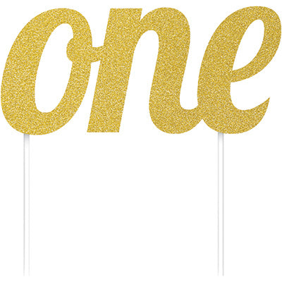 1st Birthday Gold Glitter Cake Topper - 15cm Elegant Cake Decor for Baby's First Birthday Party, Wedding, Anniversary & Special Celebrations