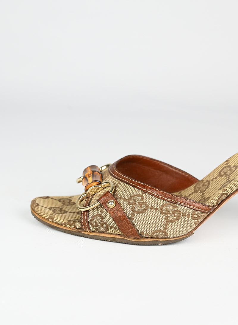 Gucci Sabot Monogram Fabric Slippers - Size 38 | Luxury House Shoes for Women | Perfect for Home, Spa & Indoor Comfort