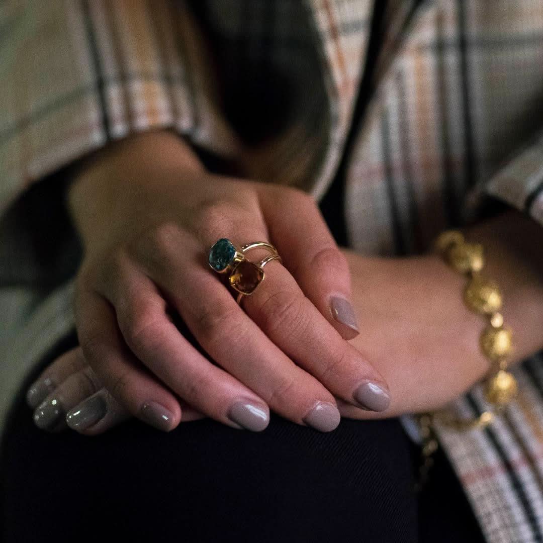 Stunning Citrine Cocktail Ring in Sterling Silver - Perfect for Evening Parties & Special Occasions
