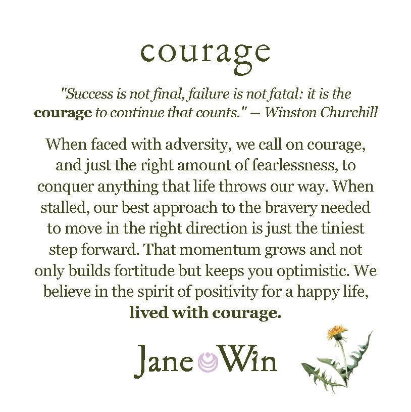 Jane Win COURAGE Original Coin Pendant Necklace - Inspirational Jewelry Gift for Women, Sterling Silver Motivational Necklace for Everyday Wear, Birthday & Anniversary Present