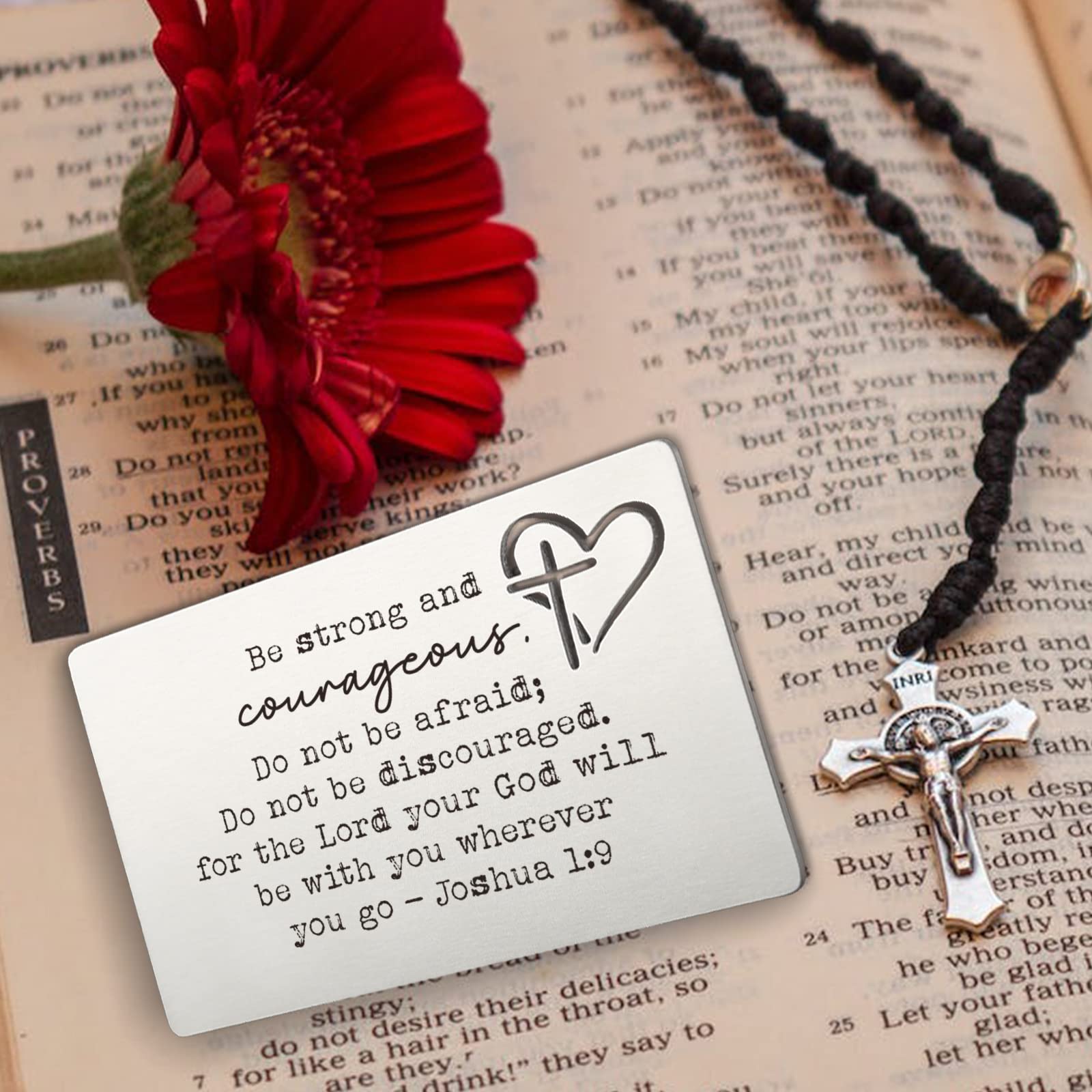 YODOCAMP Christian Engraved Wallet Insert Card - Inspirational Religious Gift for Men & Women - Encouragement Card for Christmas, Birthday, Graduation - Perfect for Daily Carry, Church Events & Special Occasions