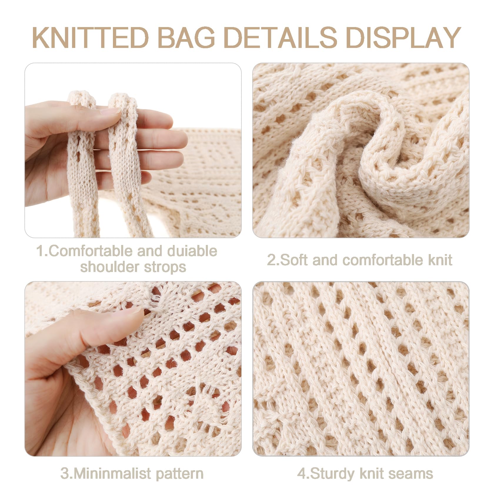 Stylish Large Knitted Shoulder Tote Bag - Crochet Beach Bag for Women | Boho Hobo Handbag | Perfect for Summer Outings, Beach Trips & Shopping