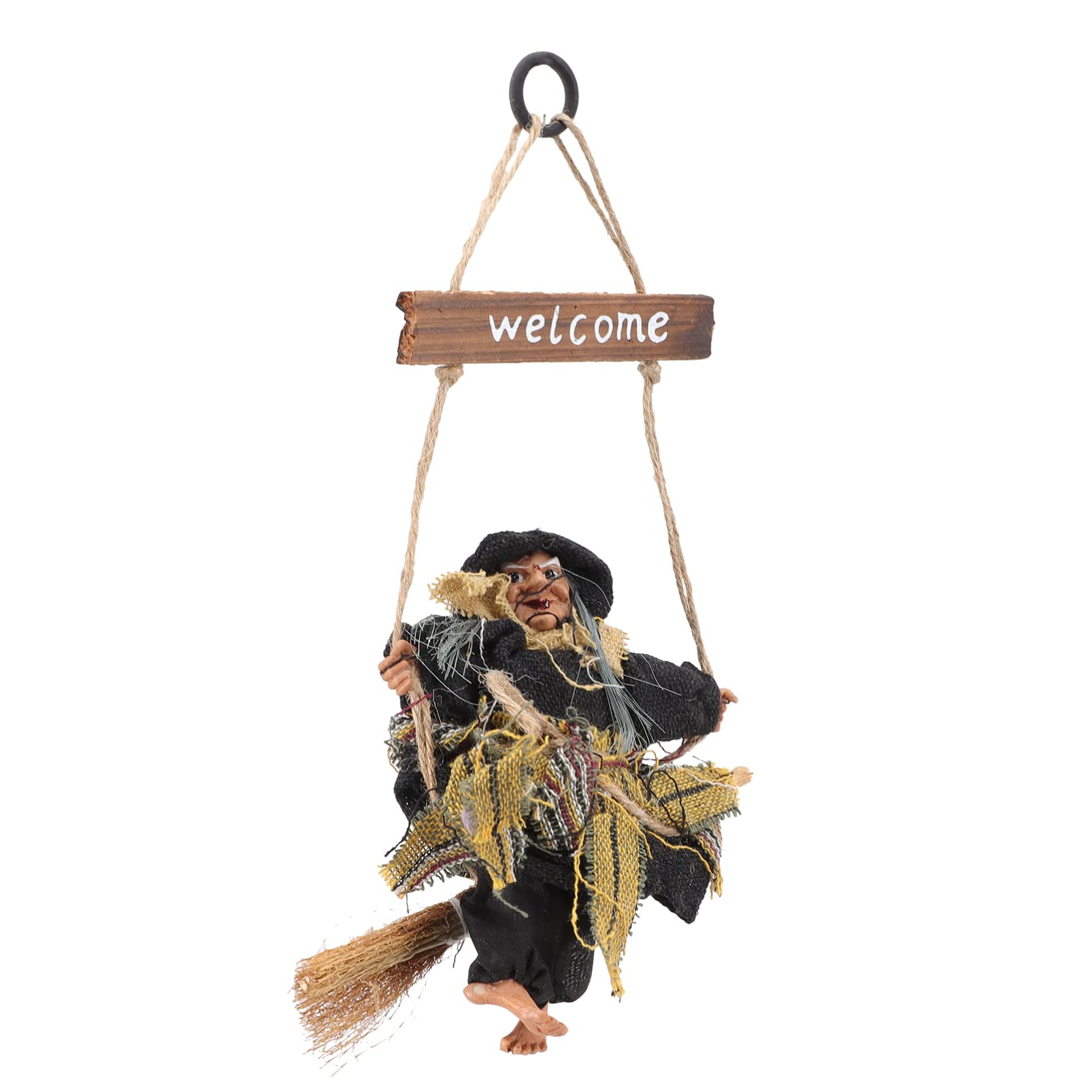 Vintage Witch Door Hanger - Halloween Decor for Front Door, Kitchen & Home - Handmade Cloth Witch Doll Welcome Sign - Perfect for Halloween Party Decorations & Spooky Home Accessories