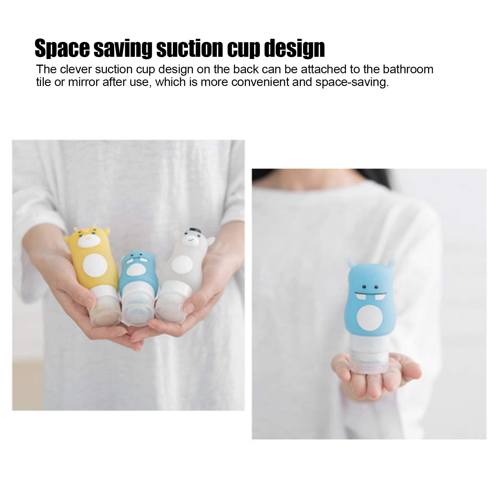3pcs Leakproof Silicone Travel Bottles Set - Squeezable Penguin Design for Shampoo, Soap & Cosmetics | Portable Toiletry Containers for Airplane, Gym & Vacation Essentials