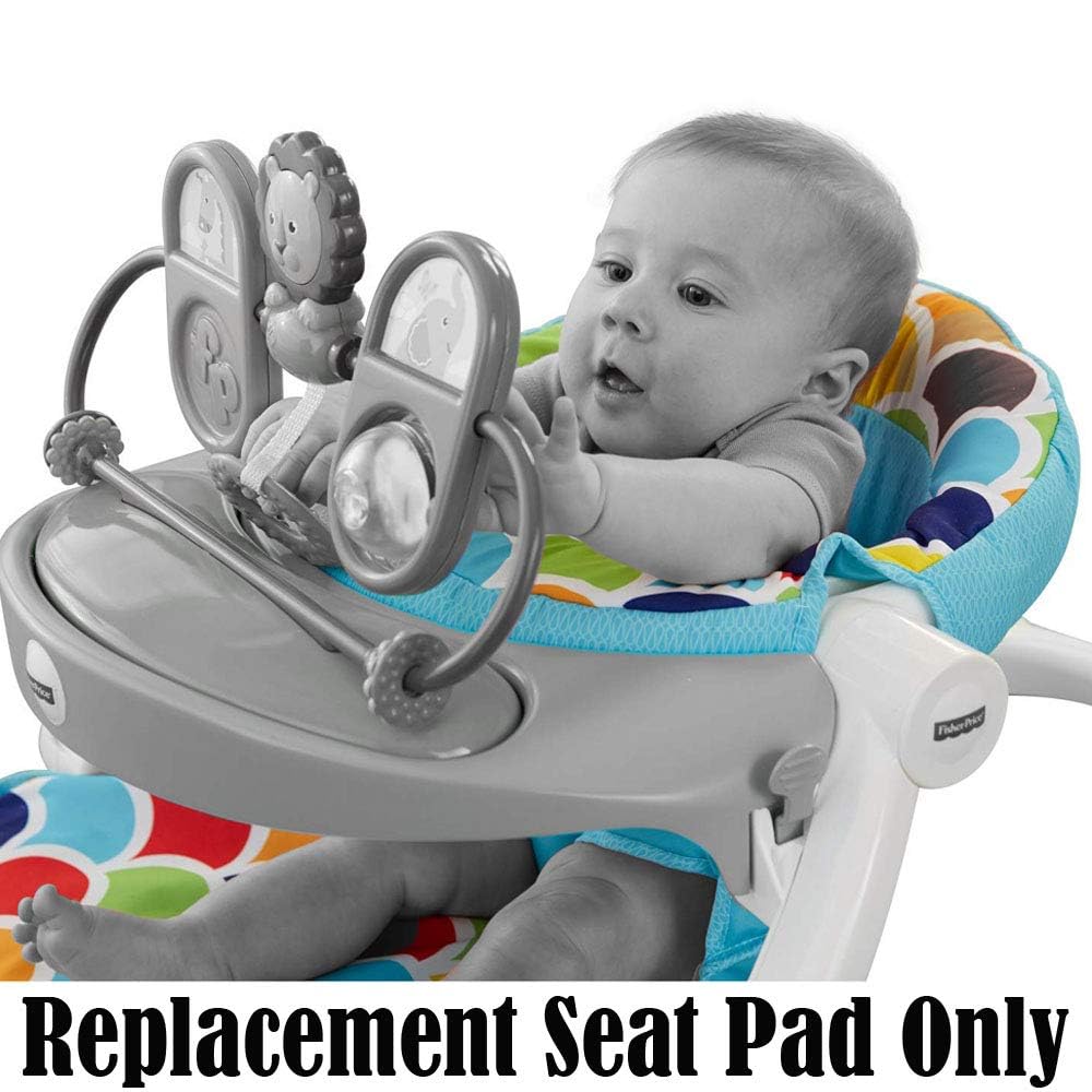 Fisher-Price Sit-Me-Up Baby Seat Pad Replacement Part - DRH80 Happy Hills Print - Compatible with Fisher-Price Infant Seats - Perfect for Home, Daycare & Travel Use
