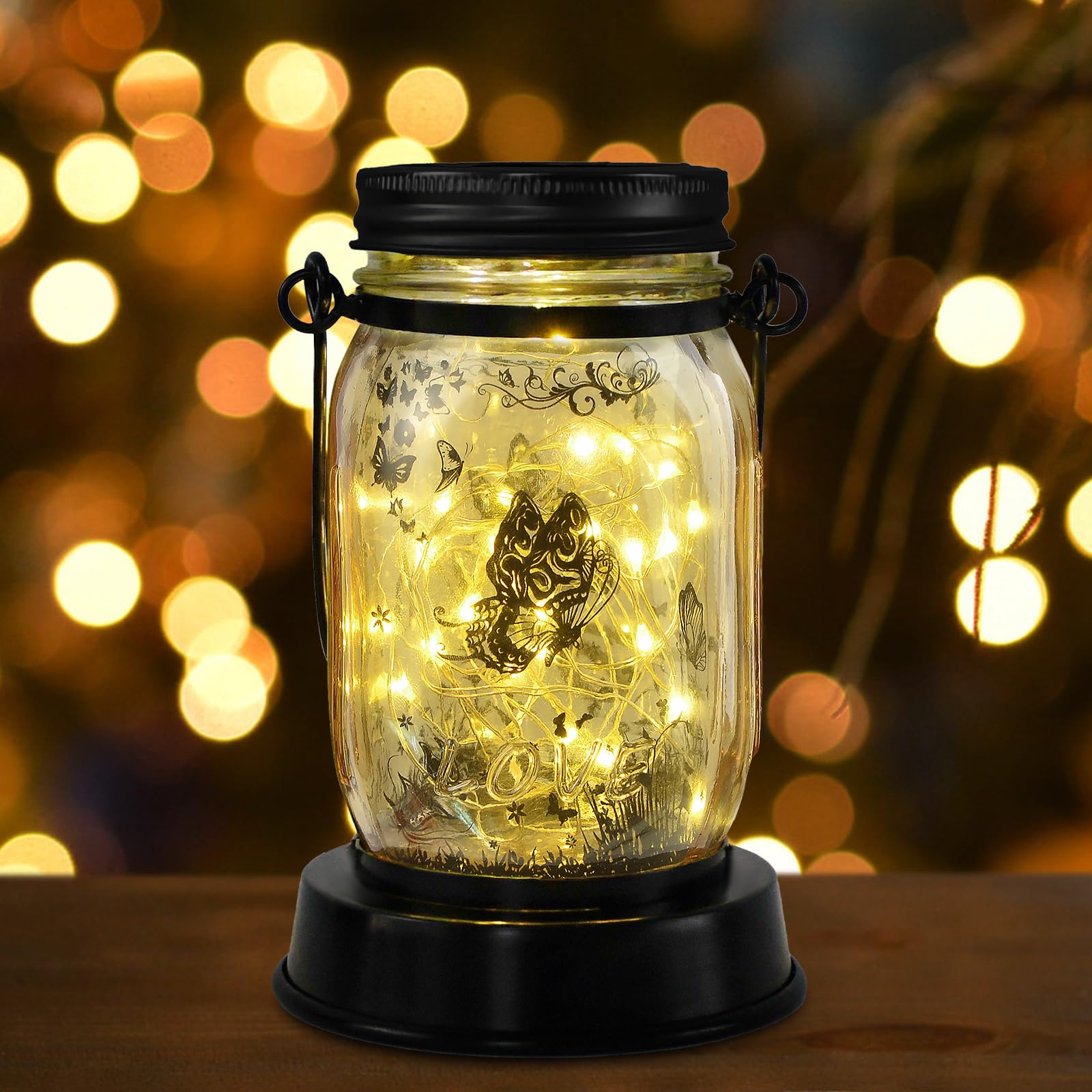Solar Waterproof Butterfly Fairy Lights - Outdoor Hanging Lanterns with Stake for Garden, Yard, Patio Decor - Perfect Gift for Women, Mom, Grandma & Butterfly Lovers - Romantic Ambiance for Weddings, Parties & Evening Relaxation