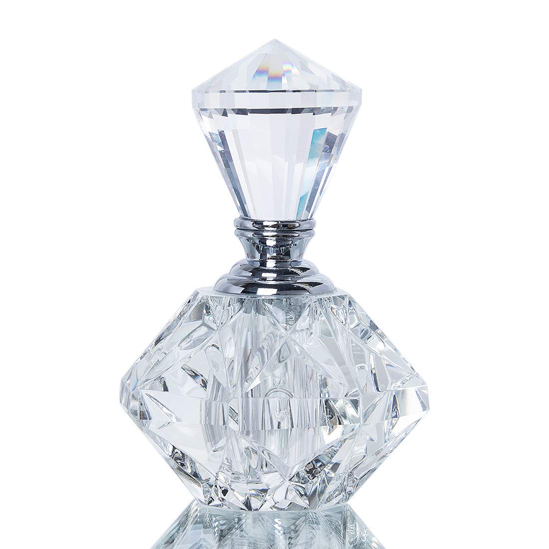 H&D HYALINE & DORA Clear Carved Crystal Refillable Perfume Bottle - 5ml Mini Travel Size for Purse, Essential Oils & Fragrances - Perfect Gift for Women