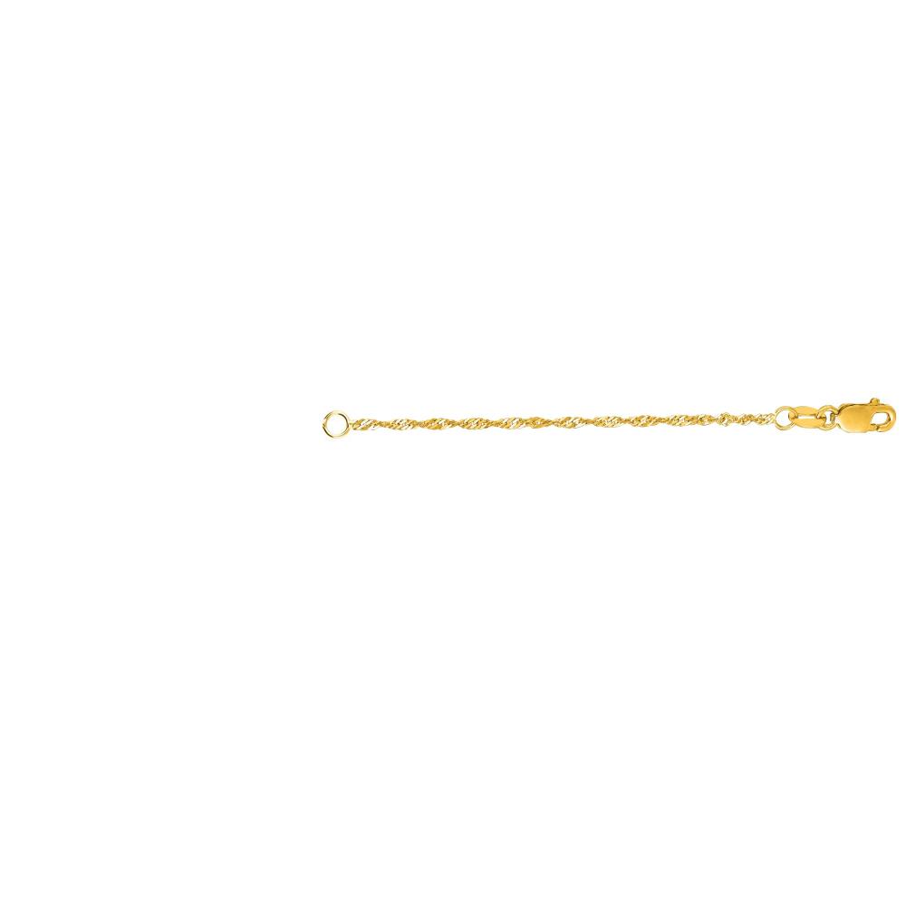 14K Gold 1.8mm Rope Chain Necklace with 3-Inch Extender - Perfect for Layering, Gifting & Everyday Elegance