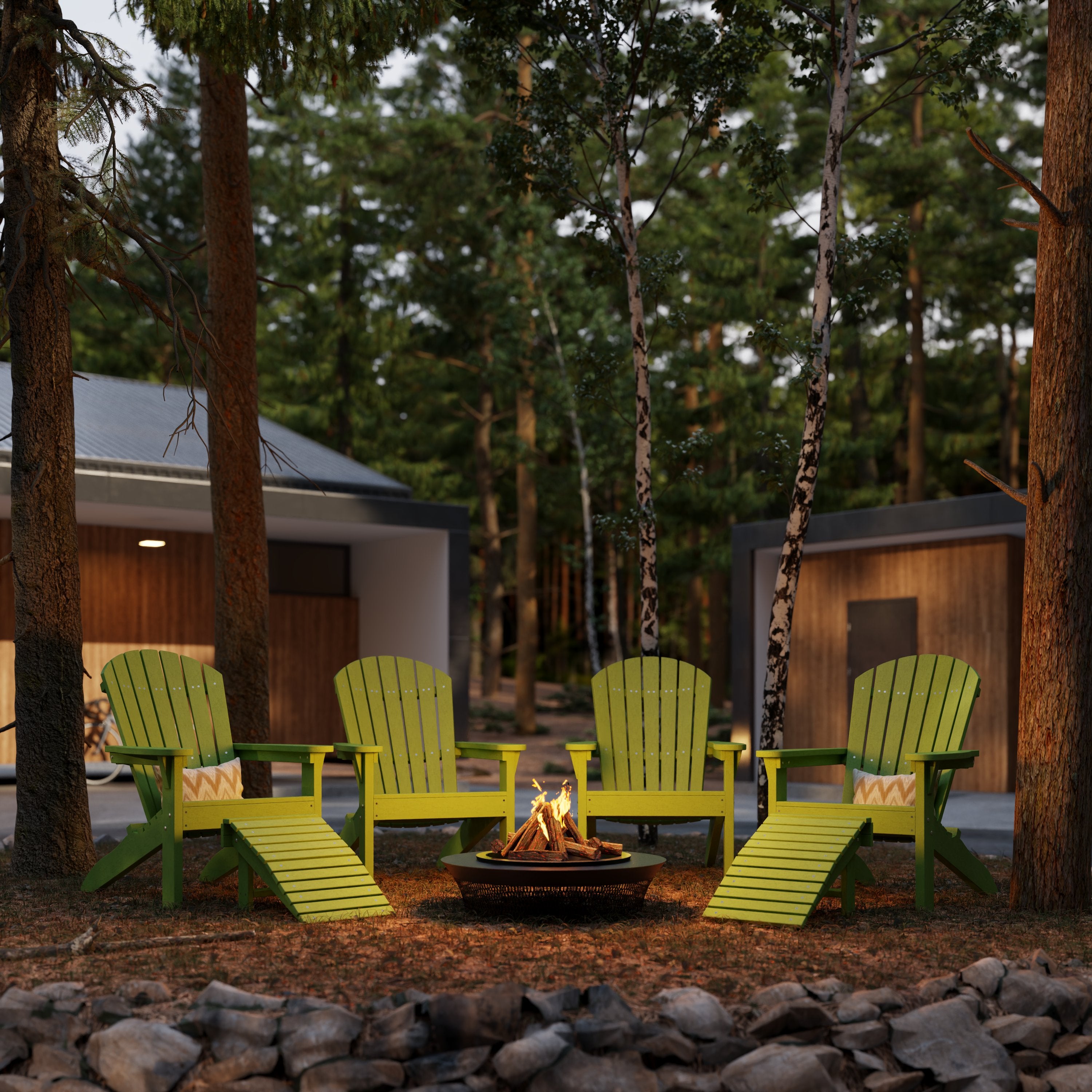 Heritage Sunset Adirondack Chair - Outdoor Patio Furniture for Backyard, Garden & Poolside Relaxation | Durable Weather-Resistant Wooden Lounge Chair
