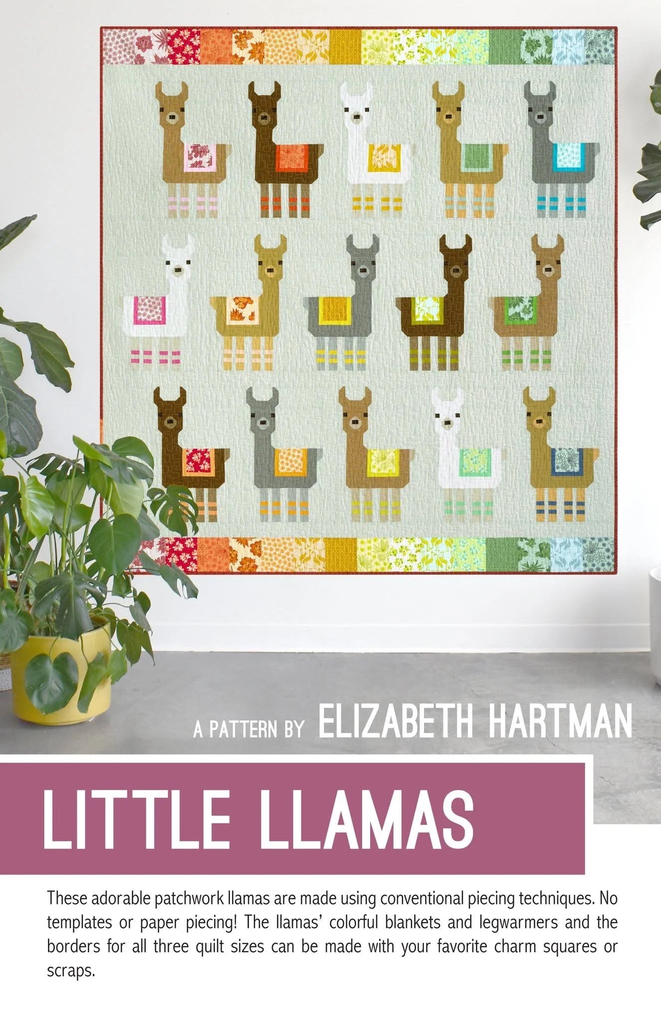 Little Llamas Quilt Pattern by Elizabeth Hartman - Adorable Animal Sewing Project for Home Decor & Baby Nursery