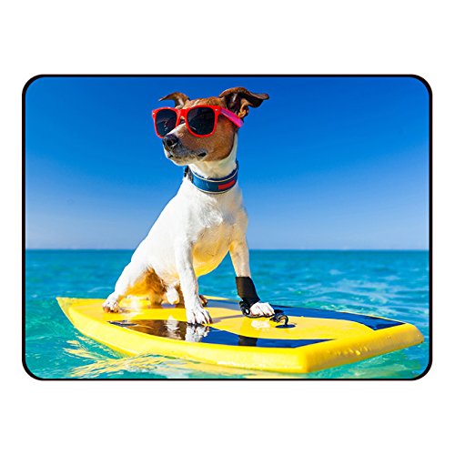 Neoprene Mouse Pad with Surfer Dog Design - Non-Slip, Waterproof Desk Accessory for Gaming, Office & Home Workspace