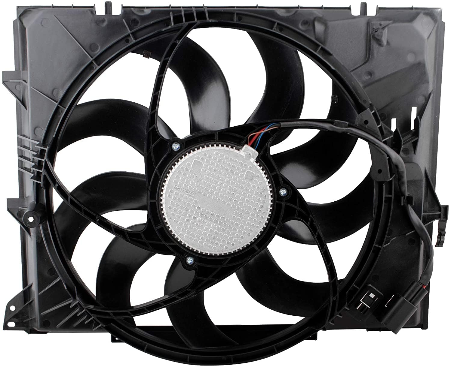 BMW Radiator Cooling Fan Assembly Replacement - Compatible with 128i, 325i, 328i, 330i xDrive (Base, Coupe, Sedan, Wagon, Luxury, Modern Sport Models) - OEM# 17427562080, 17427522055, BM3117101 - Perfect for Engine Cooling System Repair & Maintenance