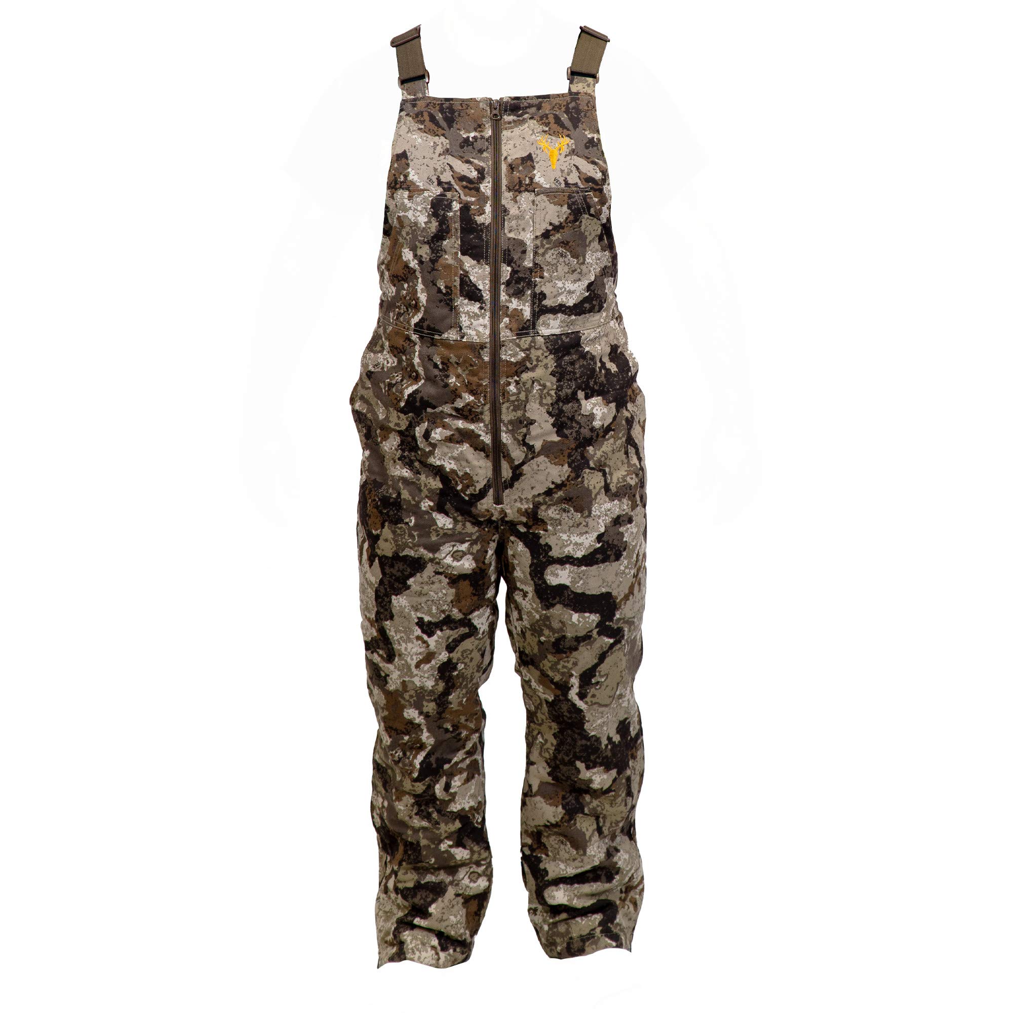 Men's Insulated Camo Hunting Bib Overalls - Ultra-Quiet Adjustable Waterproof Coveralls for Cold Weather - Perfect for Deer Hunting, Ice Fishing & Outdoor Winter Activities