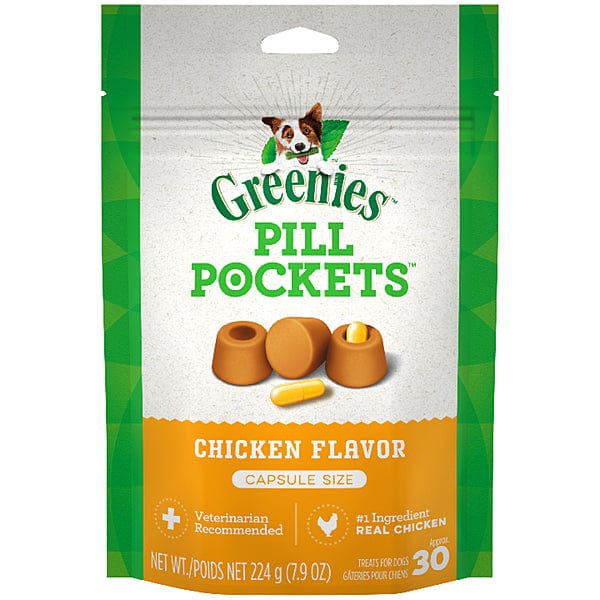 Greenies Pill Pockets for Dogs - Chicken Flavor Soft Chew Treats to Hide Medicine | Perfect for Picky Eaters & Daily Medication Routine